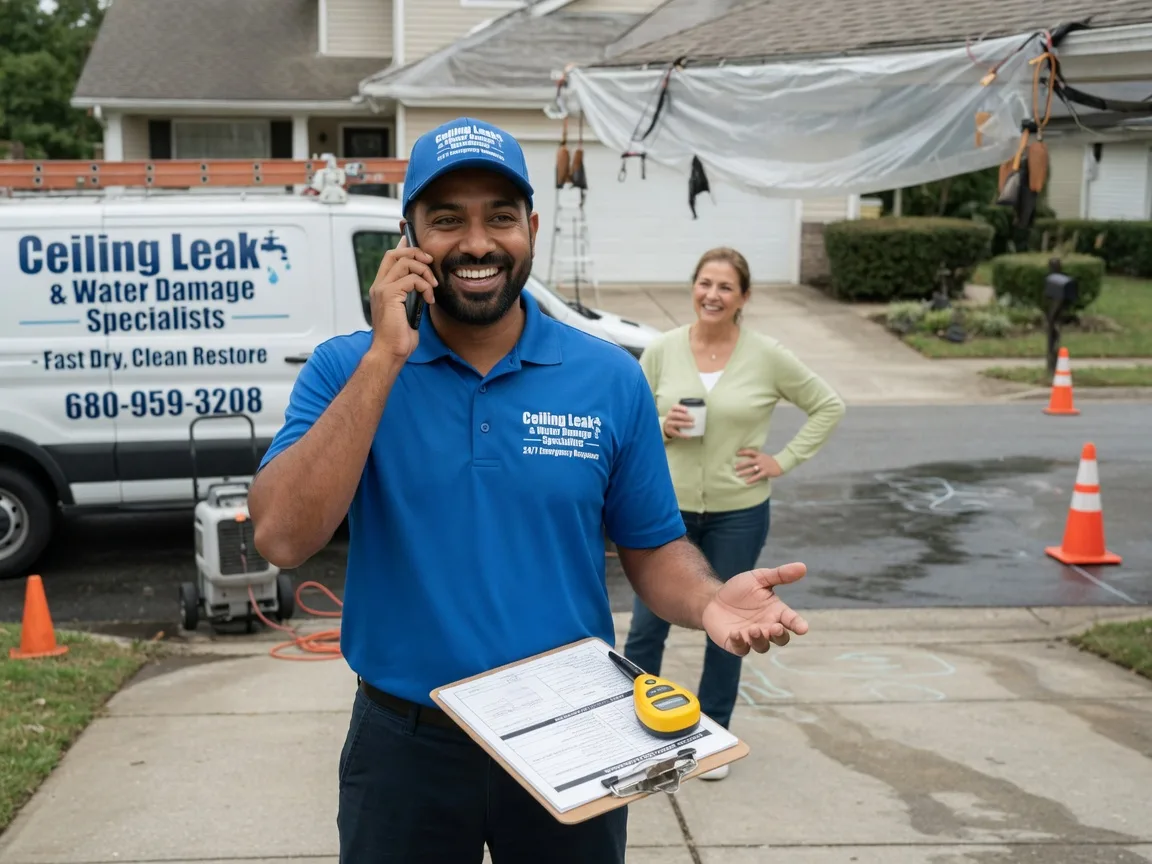 Ceiling Leak Cleanup Ivan, AR FAQs